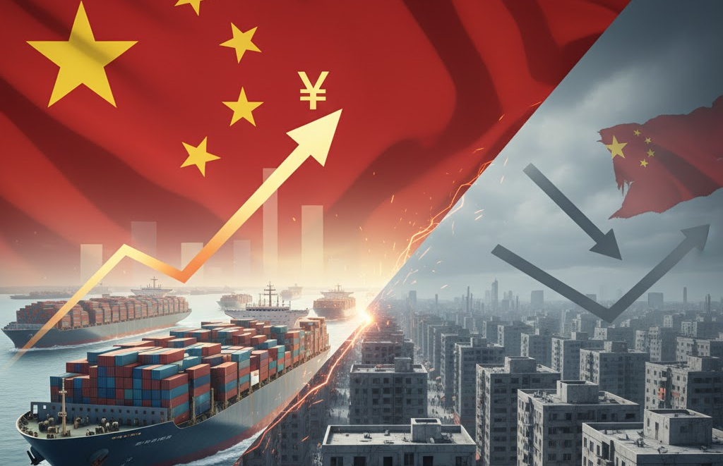 China’s Record $1.08 Trillion Trade Surplus Amid Property Crisis and Deflation