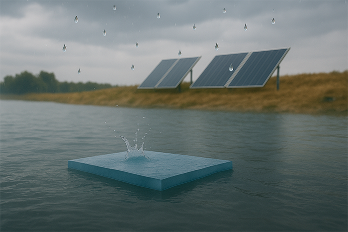 Floating Hydrovoltaic Device Turns Raindrops into High-Voltage Power, Without Using Land