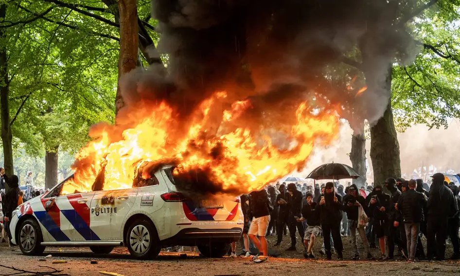 Violence Erupts at Anti-Immigration Protest, Shaking Dutch Politics Ahead of Election