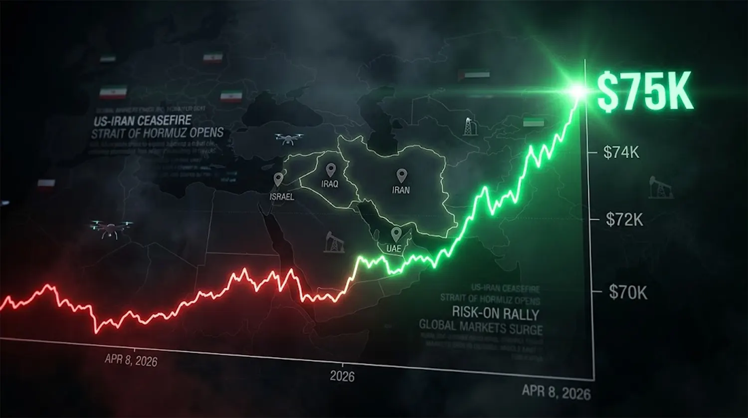 Bitcoin Surges on Ceasefire Relief, but $75,000 Remains the Key Test